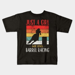 Barrel Racing Cowgirl Vintage Kids T-Shirt